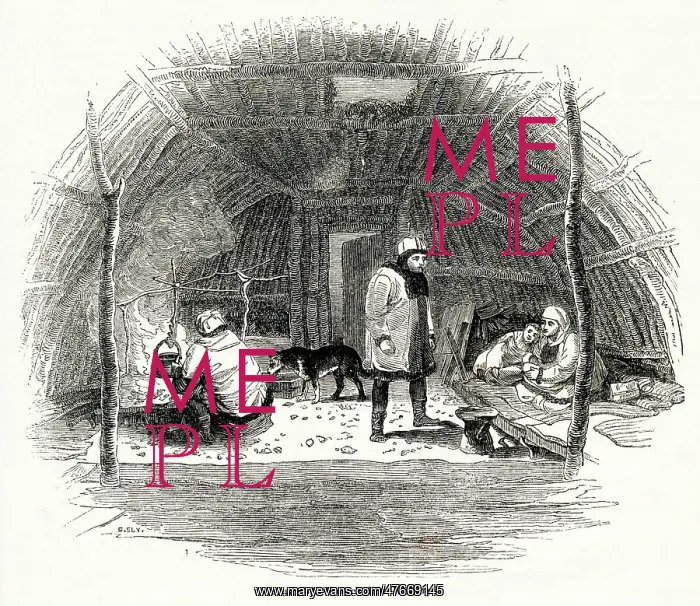 : Interior of a Kamchatka dwelling, eastern Russia : Interior of a Kamchatka dwelling, eastern Russia