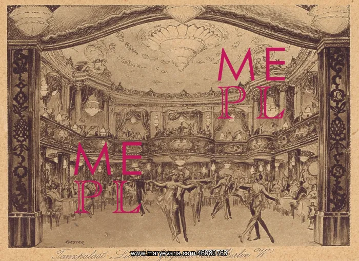 : Interior of the Libelle dance palace, in Berlin, 1920s : Interior of the Libelle dance palace, in Berlin, 1920s