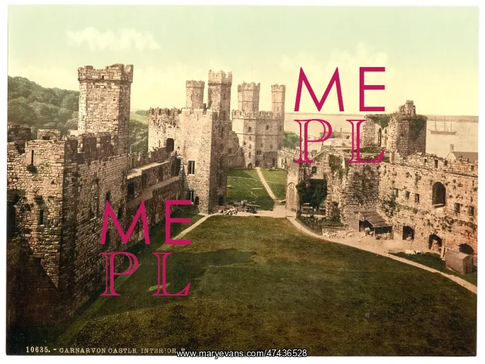 : Interior, looking east, Carnarvon Castle (i.e. Caernarfon) : Interior, looking east, Carnarvon Castle (i.e. Caernarfon)
