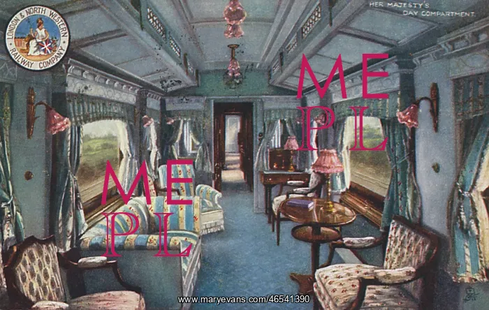 : Interior of Her Majesty's opulent Day Compartment : Interior of Her Majesty's opulent Day Compartment