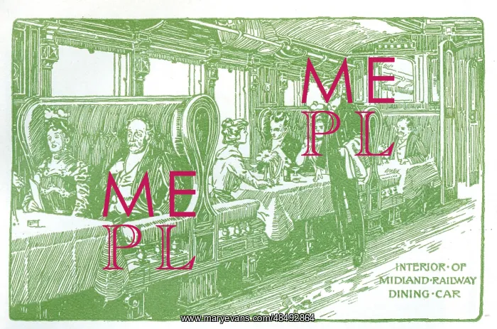 : Interior of a Midland Railway Dining Car : Interior of a Midland Railway Dining Car