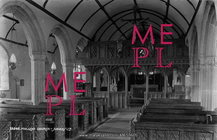 : Interior of Mullion Church : Interior of Mullion Church