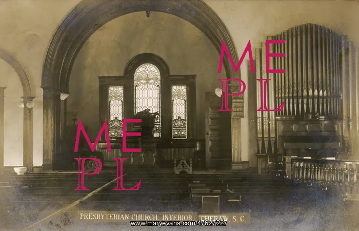 : Interior, Presbyterian Church, Cheraw, South Carolina, USA : Interior, Presbyterian Church, Cheraw, South Carolina, USA