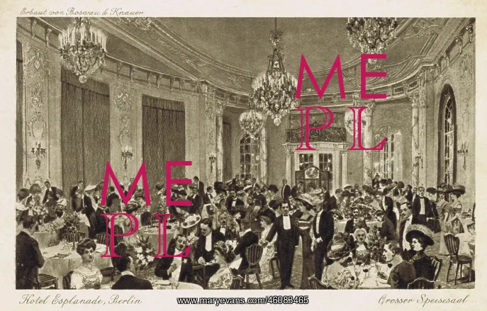 : Interior of restaurant in the Hotel Esplanade, Berlin, c. 19 : Interior of restaurant in the Hotel Esplanade, Berlin, c. 19