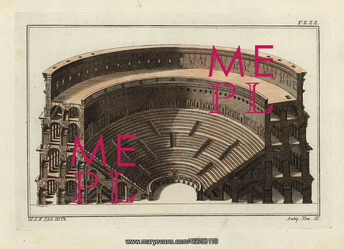 : Interior of a Roman ampitheatre : Interior of a Roman ampitheatre