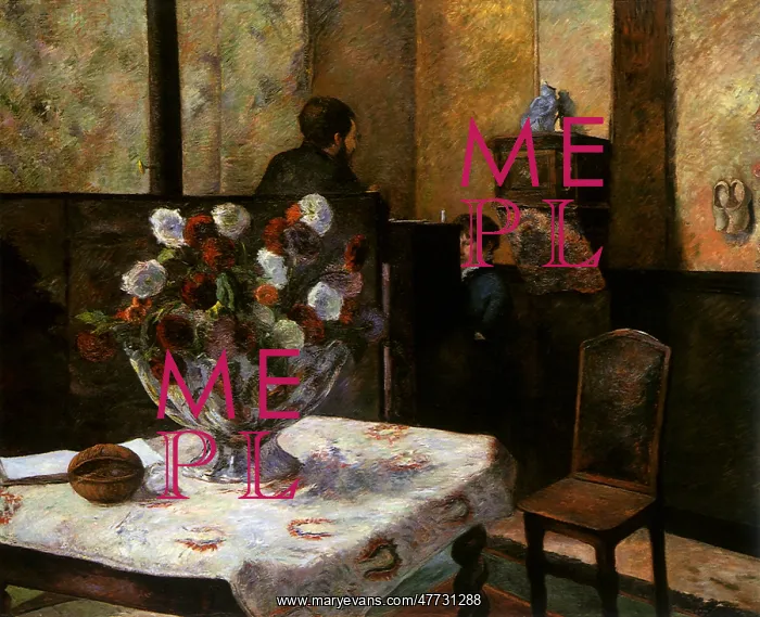 : Interior, Rue Carcel, by Gauguin : Interior, Rue Carcel, by Gauguin