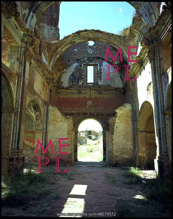 : Interior ruined chuch, Belchite, Spain : Interior ruined chuch, Belchite, Spain