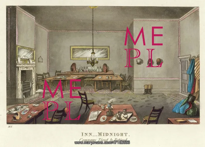 : Empty Interior of a Stagecoach Inn : Empty Interior of a Stagecoach Inn