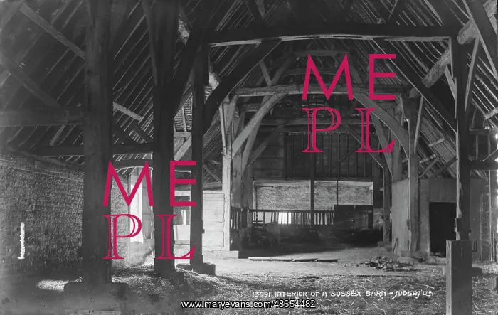 : Interior of a Sussex Barn : Interior of a Sussex Barn