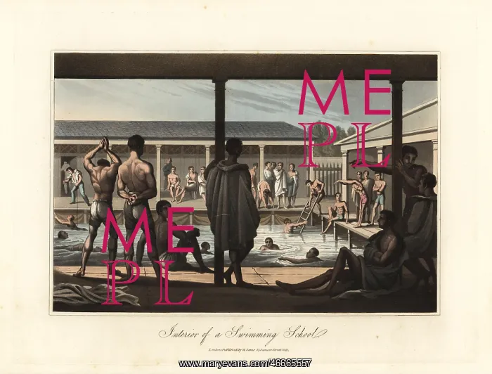 : Interior of a swimming school, Paris : Interior of a swimming school, Paris