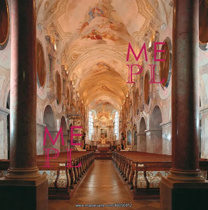 : Interior view of the collegiate church : Interior view of the collegiate church