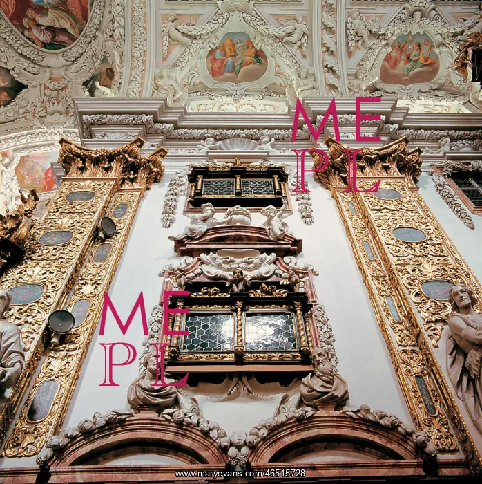 : Interior view of the collegiate church in Schlierbach : Interior view of the collegiate church in Schlierbach