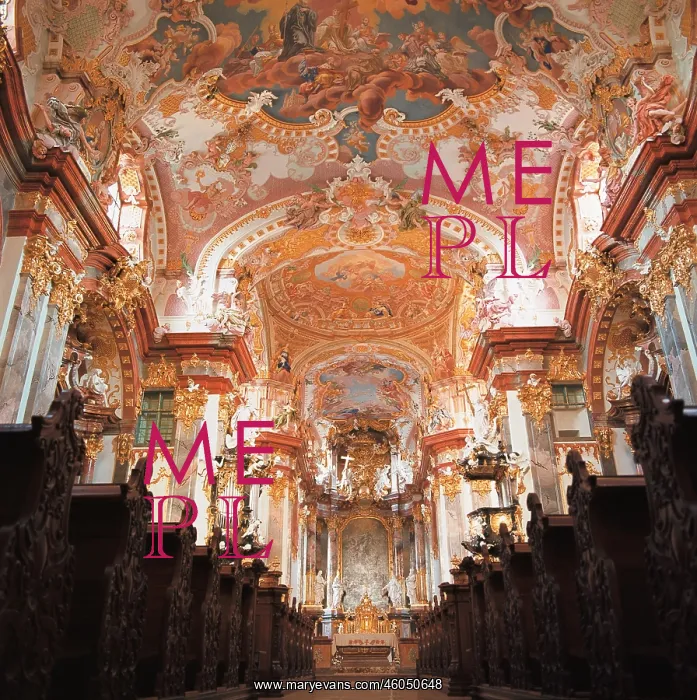 : Interior view of collegiate church of Wilhering : Interior view of collegiate church of Wilhering