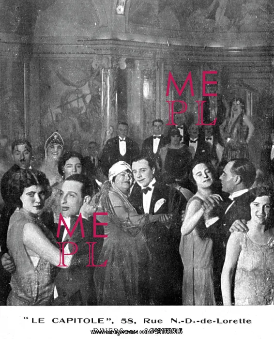 : An interior view of Le Capitole night-spot in Paris, 1924 : An interior view of Le Capitole night-spot in Paris, 1924