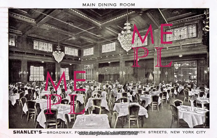 : Interior view of the main dining room at Shanley's, New York : Interior view of the main dining room at Shanley's, New York