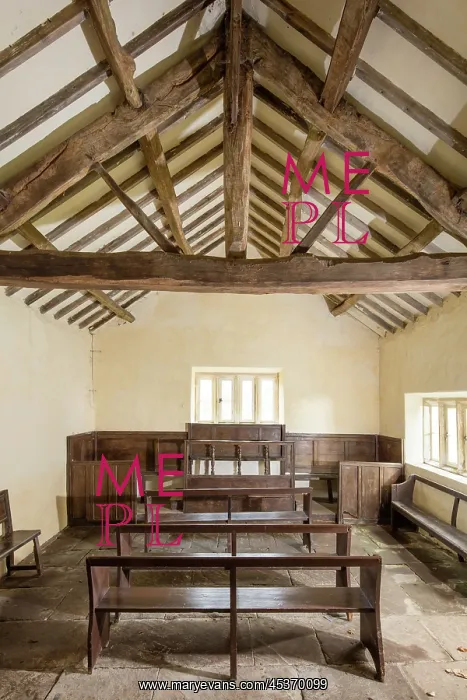 : Interior view of the meeting house : Interior view of the meeting house