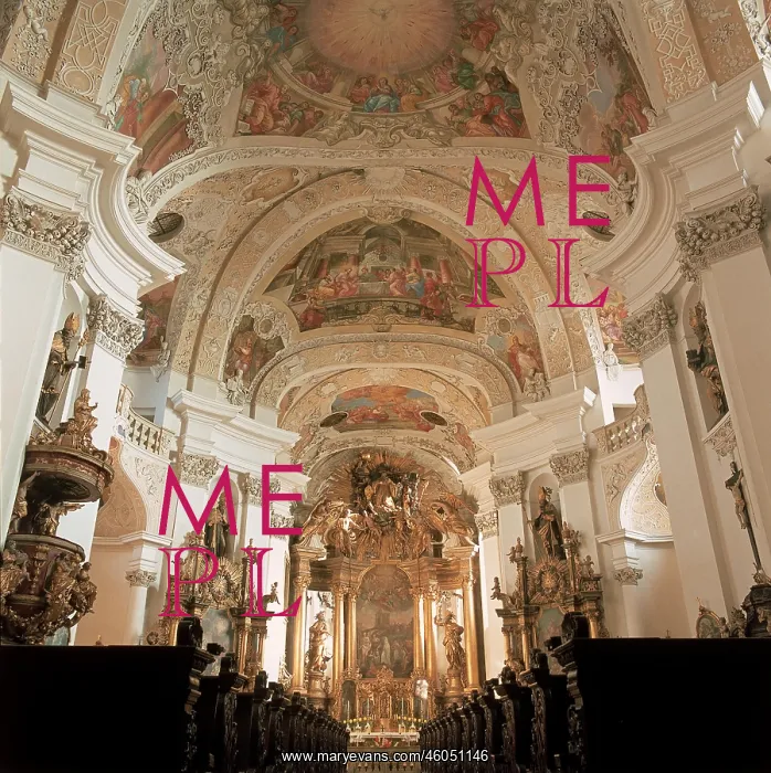 : Interior view of the minster in the Trappist monastery : Interior view of the minster in the Trappist monastery