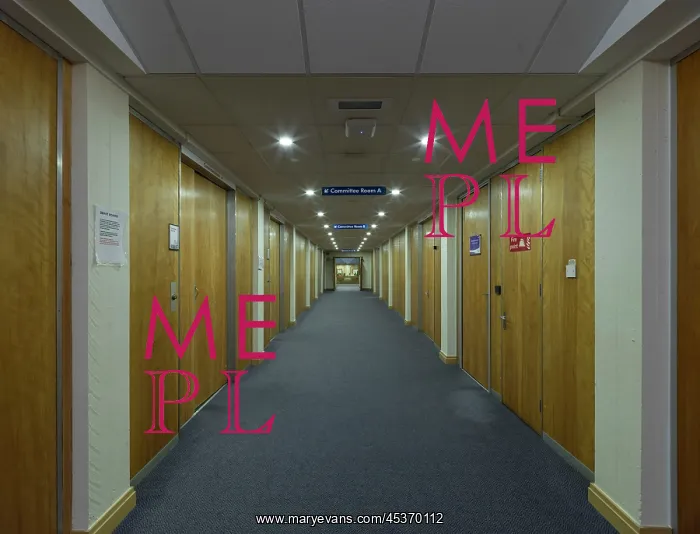 : Interior view of the town hall, looking along a corridor : Interior view of the town hall, looking along a corridor