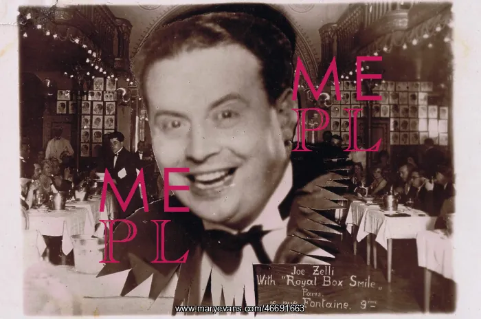 : An interior view of Zelli's nightclub with a portrait of Zel : An interior view of Zelli's nightclub with a portrait of Zel