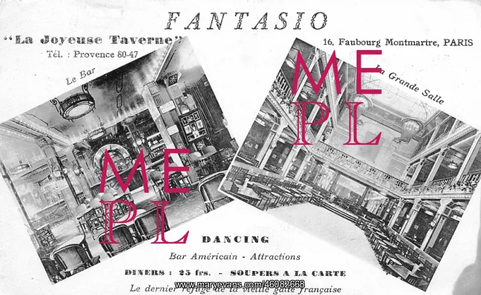 : Interior views of Fantasio, a Bar Amercian and dancing, Mont : Interior views of Fantasio, a Bar Amercian and dancing, Mont
