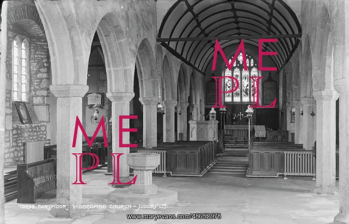 : Interior of Widecombe Church : Interior of Widecombe Church