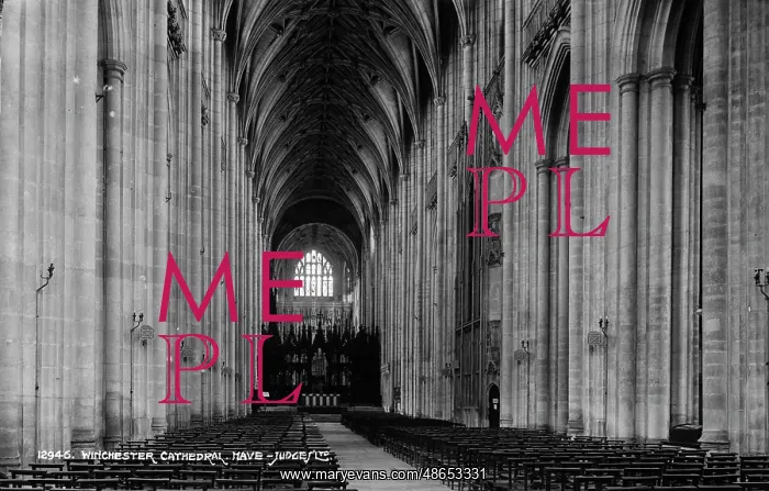 : Interior of Winchester Cathedral Nave : Interior of Winchester Cathedral Nave