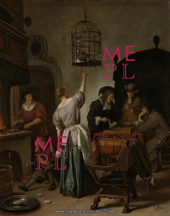  : Interior with a Woman Feeding a Parrot