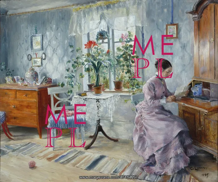 : An Interior with a Woman Reading : An Interior with a Woman Reading