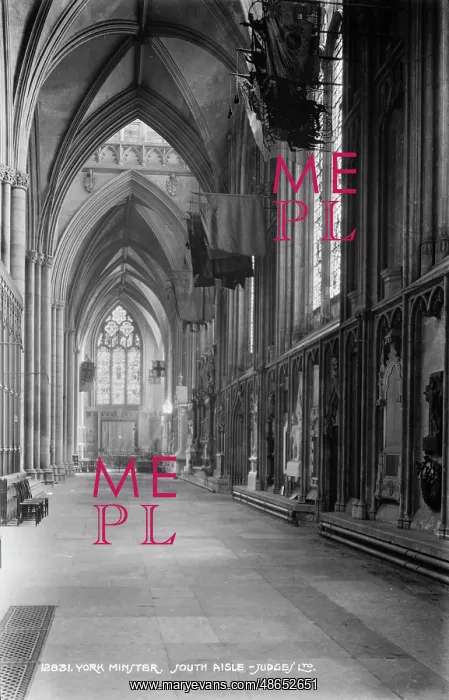 : Interior of York Minster - South Aisle : Interior of York Minster - South Aisle