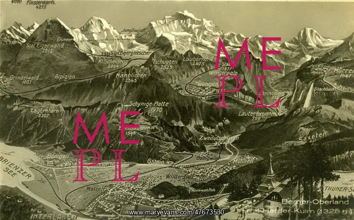 : Interlaken, general view of mountains, Bern, Switzerland : Interlaken, general view of mountains, Bern, Switzerland