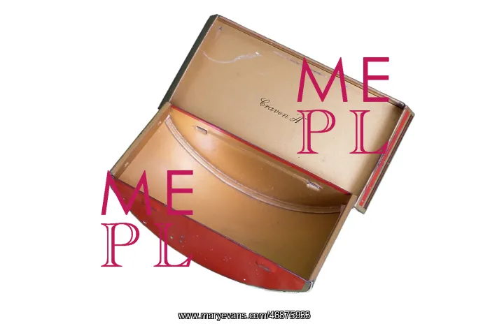 : Internal view of Craven A blotter-shaped cigarette tin : Internal view of Craven A blotter-shaped cigarette tin