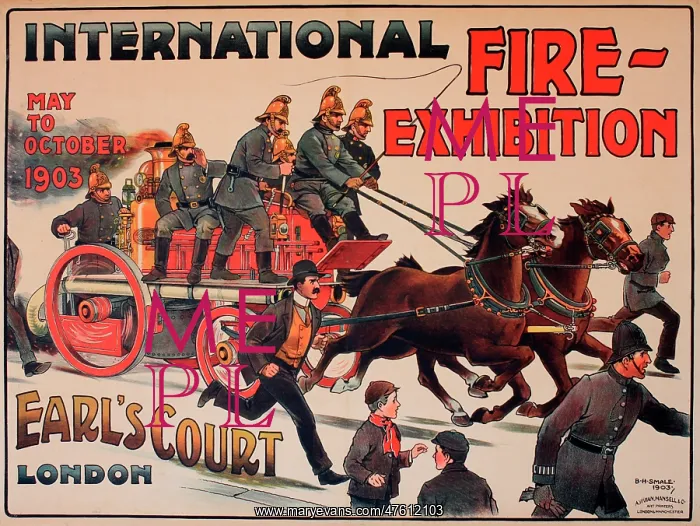 : International Fire Exhibition advertising poster : International Fire Exhibition advertising poster