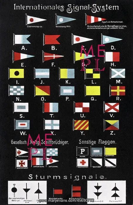  : International system of flag signalling - German postcard