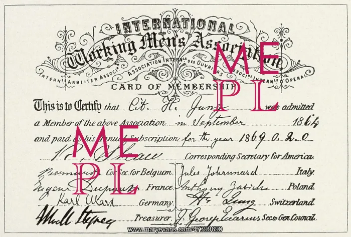 : International Working Men's Association, certificate : International Working Men's Association, certificate
