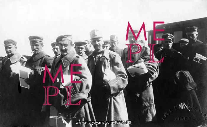 : Interned soldiers in a camp in Denmark, 1917 : Interned soldiers in a camp in Denmark, 1917