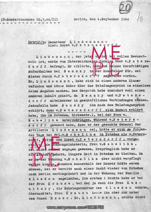 : Interrogation report of the attack of 20 July 1944 : Interrogation report of the attack of 20 July 1944