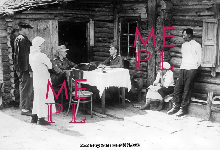 : Interrogation in a Russian village, 1941 : Interrogation in a Russian village, 1941