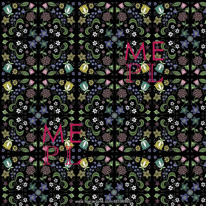  : Intricate floral repeating pattern