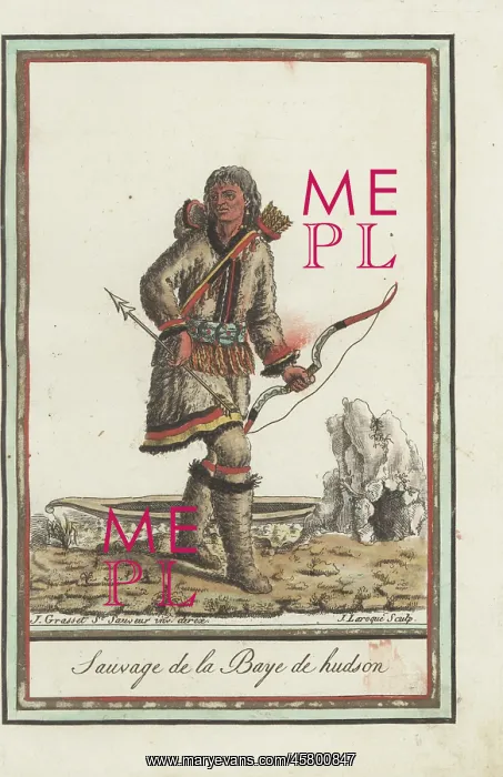 : Inuit man of Hudson Bay with canoe : Inuit man of Hudson Bay with canoe
