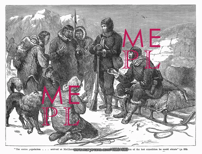 : Inuit people outside McClintock's hut : Inuit people outside McClintock's hut