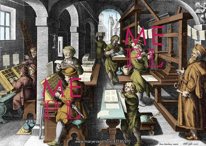 : Invention of Book Printing, Nova Reperta, 16th Century : Invention of Book Printing, Nova Reperta, 16th Century