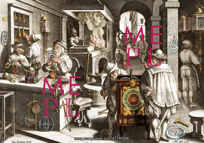 : Invention of the Clockwork, Nova Reperta, 16th C : Invention of the Clockwork, Nova Reperta, 16th C