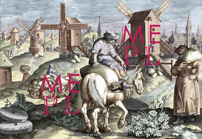 : The Invention of the Windmill, Nova Reperta, 16th Century : The Invention of the Windmill, Nova Reperta, 16th Century