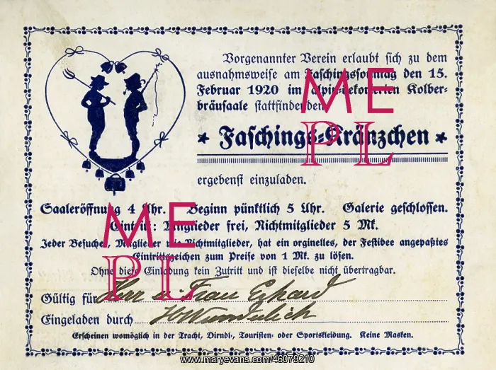 : Invitation card for the carnival gathering of the union for : Invitation card for the carnival gathering of the union for