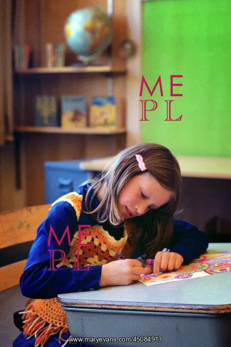 : Involved Engrossed Ten Year Old Girl in Elementary School : Involved Engrossed Ten Year Old Girl in Elementary School