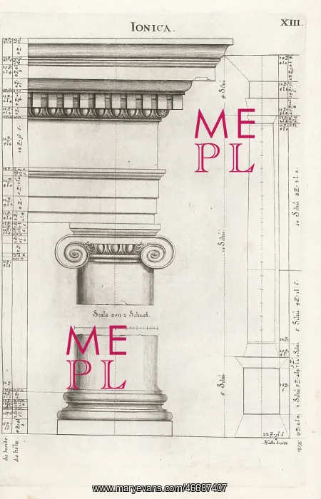 : Ionic order column with entablature : Ionic order column with entablature