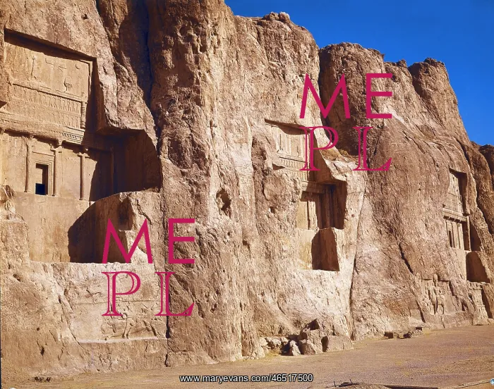: IRAN. FARS. Naqsh-e Rustam. Necropolis with tombs : IRAN. FARS. Naqsh-e Rustam. Necropolis with tombs