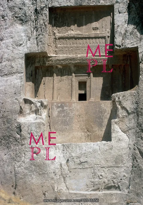 : Iran. Naqsh-e Rustam. Achaemenid tombs. Xerxes I (486-464 BC : Iran. Naqsh-e Rustam. Achaemenid tombs. Xerxes I (486-464 BC