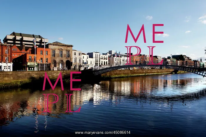: Ireland. General view of the Ha'penny Bridge, or Liffey Bridge, : Ireland. General view of the Ha'penny Bridge, or Liffey Bridge,