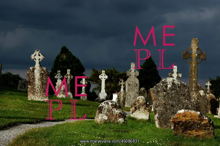 : Ireland. Low angle view of gravestones near the Temple Hurpan : Ireland. Low angle view of gravestones near the Temple Hurpan